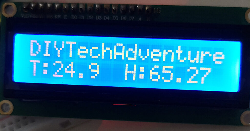 Displayausgabe des fertigen Projektes - LCD1602 Display am ESP32 und SHT31 programmieren