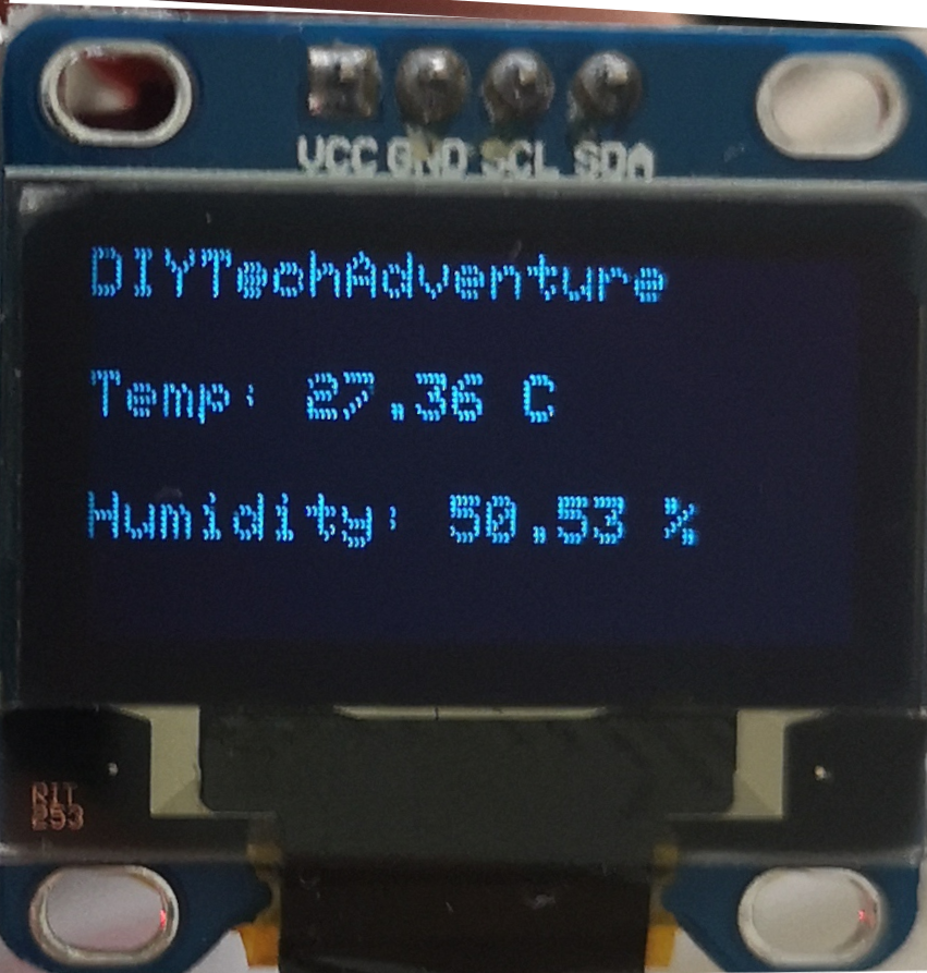 Projektergebnis - anzeige der Temperatur und Luftfeuchtigkeit am OLED Display